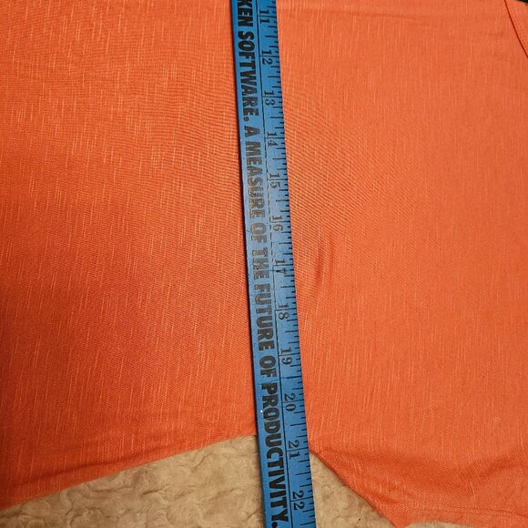 Jone New York Women's Coral Red Modern Essential Laced detail Blouse Top Size: L - Picture 3 of 11